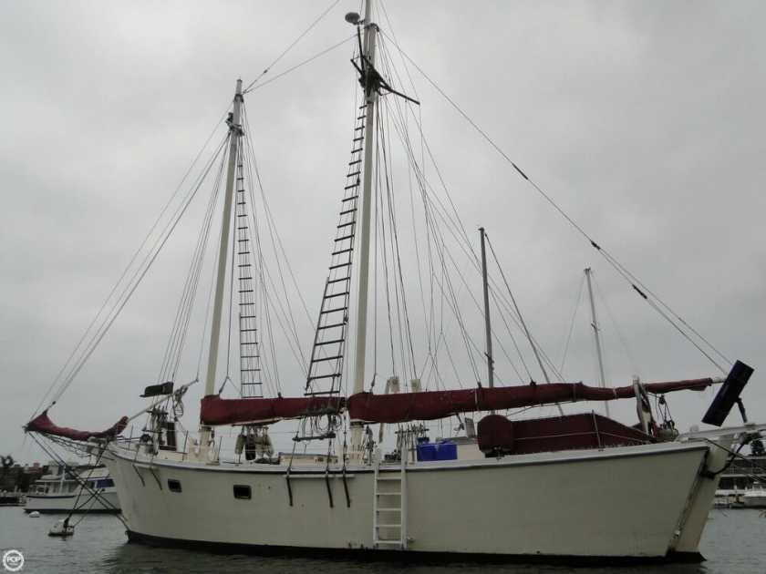 1974 Newport 47 gaff rigged schooner